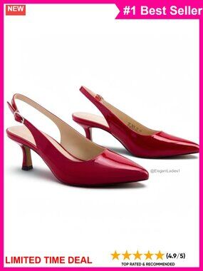Women's Slingback Kitten Heels Closed Pointed Toe 2.5in Dress Pumps